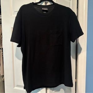 H&M Black Textured Crew Neck Tshirt w/Chest Pocket